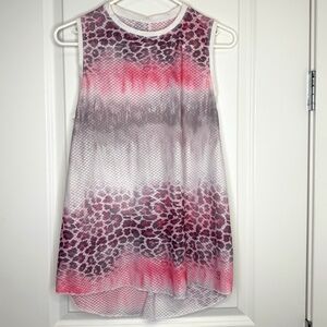 Sofibella mesh pink  white black animal print tennis pickleball tank Medium